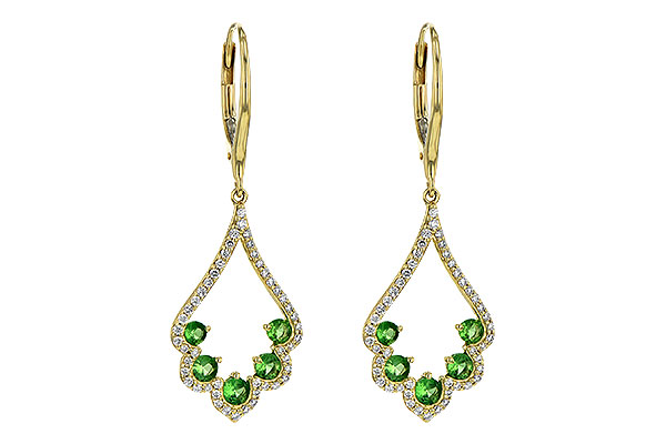 K245-27405: EARR .64 GREEN GARNET .98 TGW