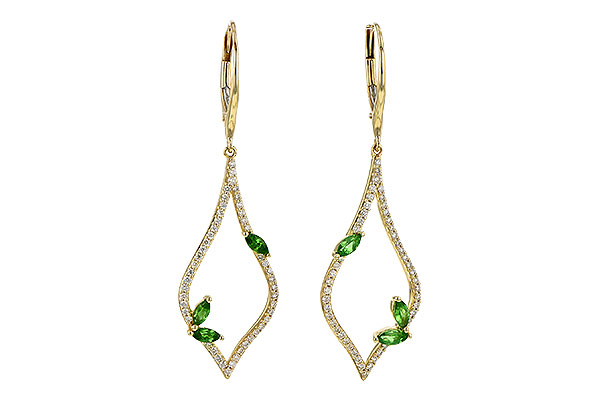 K245-32896: EARR .42 GREEN GARNET .77 TGW