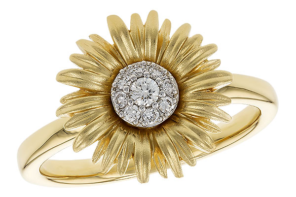 K328-94714: L328-93787 WITH YG & PETALS / WG SETTING .10 TW