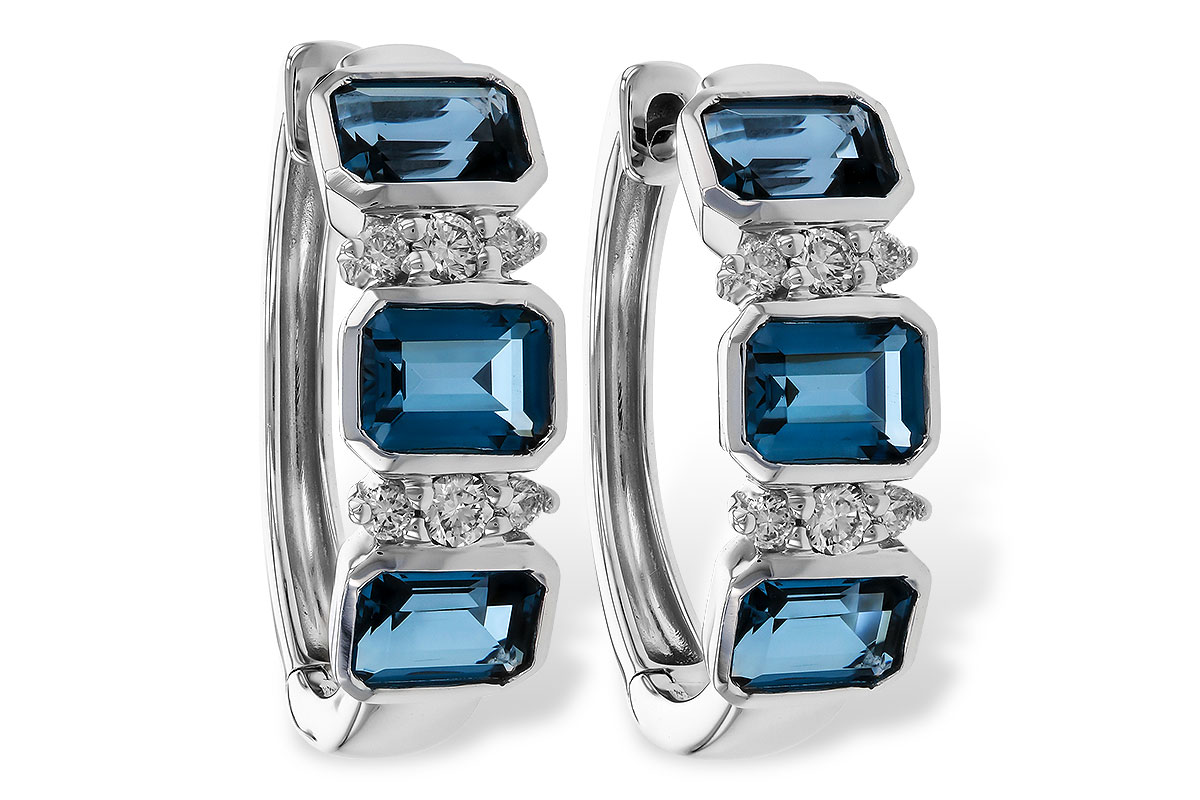 K329-83796: EARRINGS 1.37 TW LONDON BLUE TOPAZ 1.48 TGW