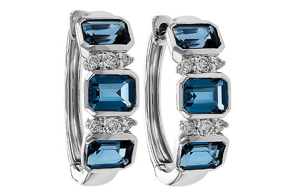 K329-83796: EARRINGS 1.37 TW LONDON BLUE TOPAZ 1.48 TGW