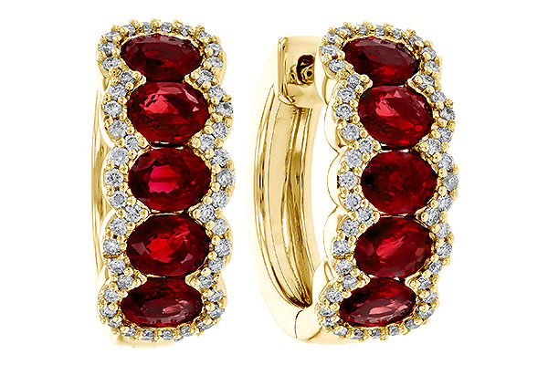 K329-88360: EARRINGS 2.20 TW RUBY 2.45 TGW