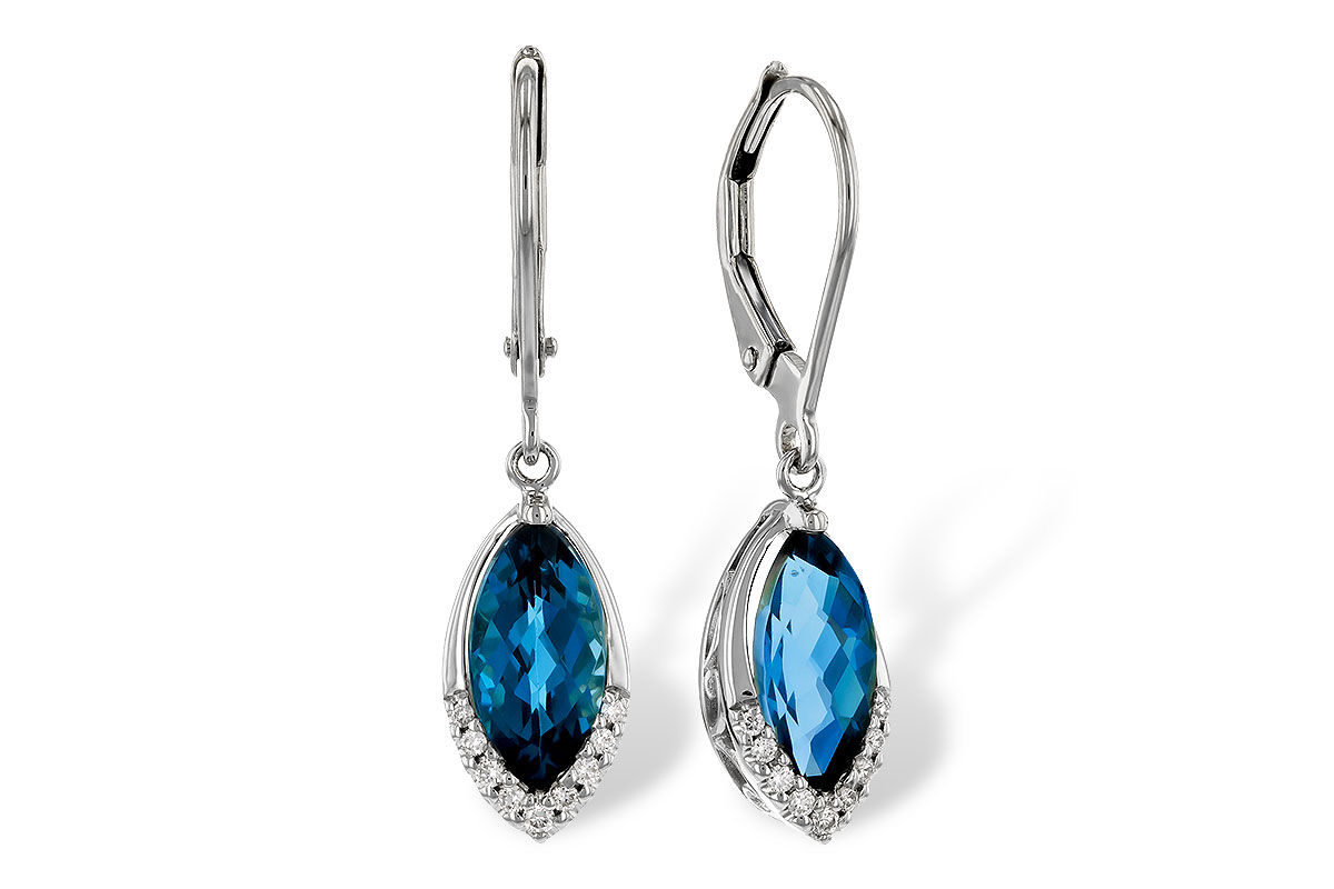 K329-89269: EARR 2.42 TW LONDON BLUE TOPAZ 2.50 TGW (9x5MM MQ)