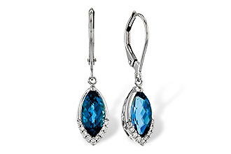K329-89269: EARR 2.42 TW LONDON BLUE TOPAZ 2.50 TGW (9x5MM MQ)
