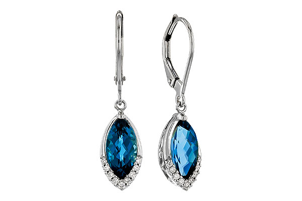 K329-89269: EARR 2.42 TW LONDON BLUE TOPAZ 2.50 TGW (9x5MM MQ)