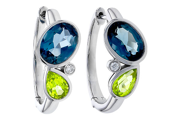 K329-90151: EARRINGS 2.97 SEMI-PREC (PER,LBT) 3.00 TGW