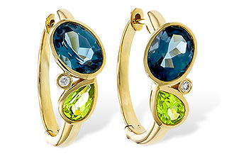 K329-90151: EARRINGS 2.97 SEMI-PREC (PER,LBT) 3.00 TGW