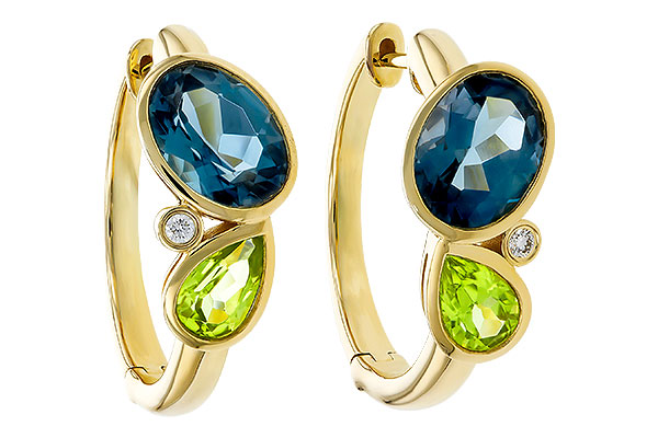 K329-90151: EARRINGS 2.97 SEMI-PREC (PER,LBT) 3.00 TGW