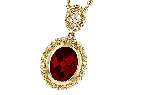K330-72860: NECKLACE 2.10 GARNET 2.12 TGW (9x7MM GAR)