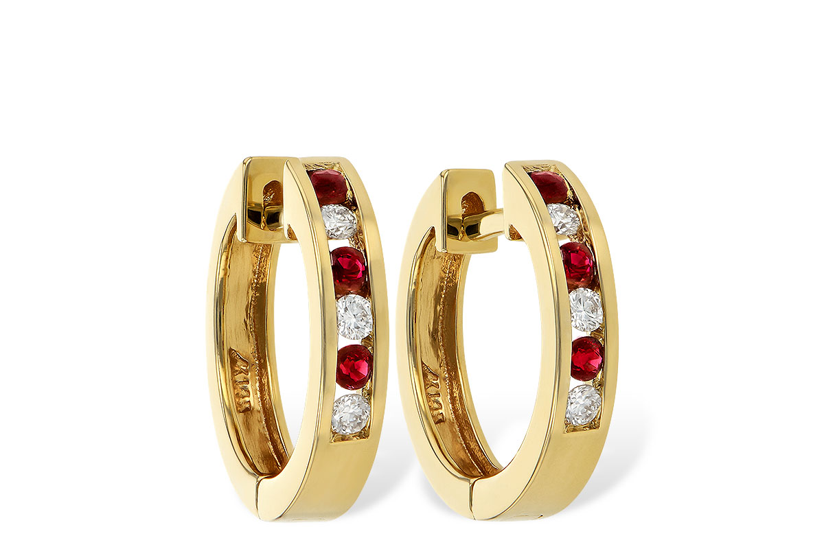 L056-21005: EARRINGS .16 RUBY .26 TGW