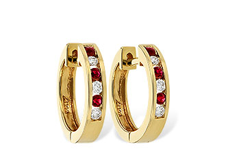 L056-21005: EARRINGS .16 RUBY .26 TGW