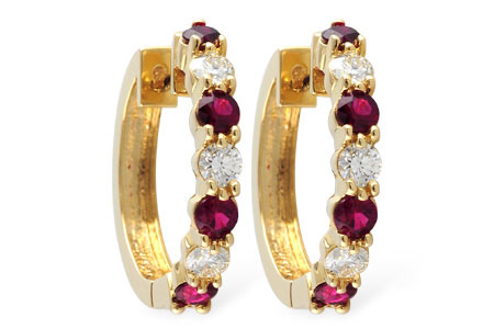 L056-21023: EARRINGS 1.30 RUBY 2.08 TGW