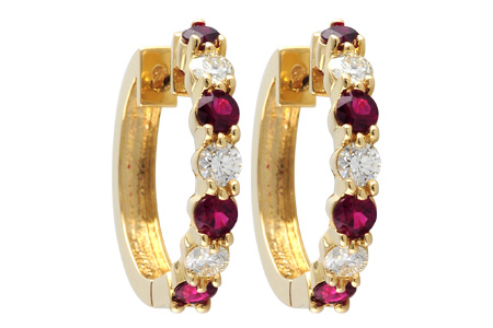 L056-21023: EARRINGS 1.30 RUBY 2.08 TGW