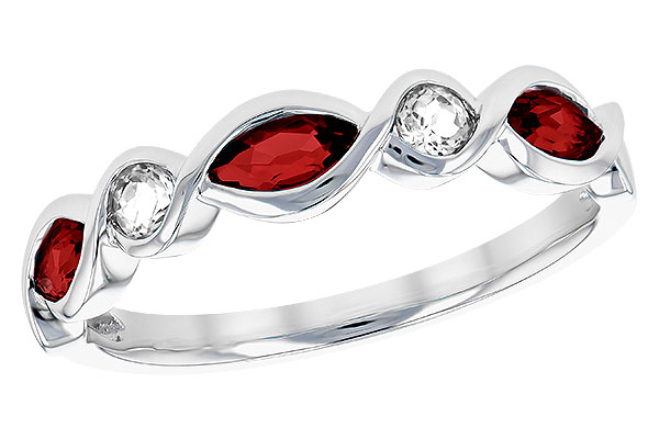 L329-82860: LDS RG .52 TW GARNET .64 TGW