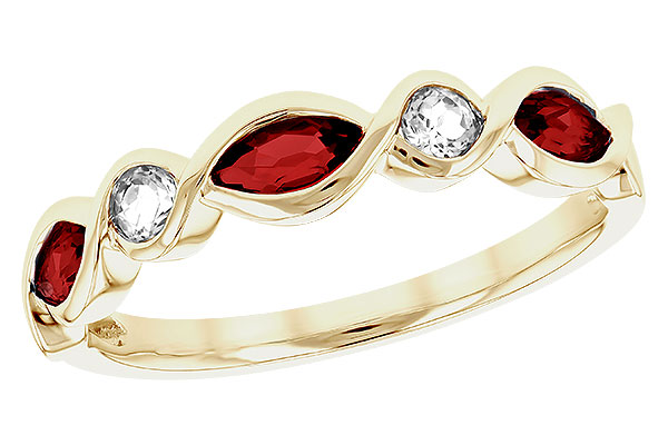 L329-82860: LDS RG .52 TW GARNET .64 TGW