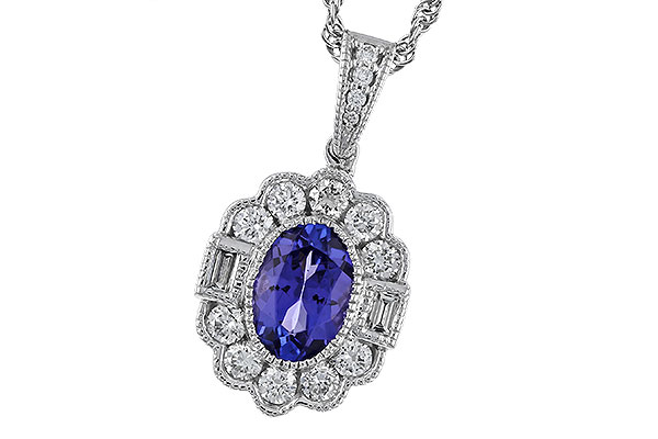L329-82878: NECKLACE .80 TANZANITE 1.15 TGW (7x5MM OV)
