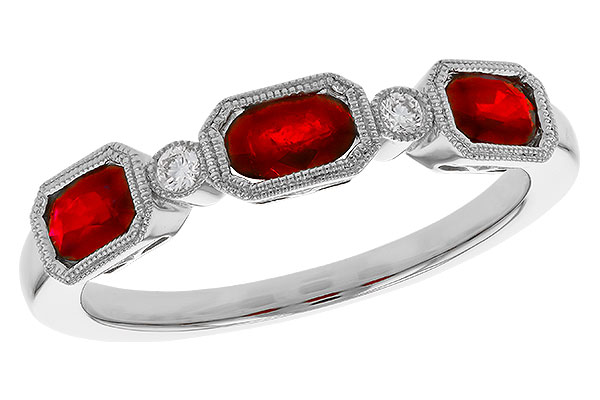 L329-83769: LDS WED RG .72 RUBY .77 TGW (4x3MM RUBY)