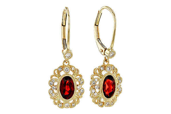 L329-85560: EARRINGS .98 TW GARNET 1.15 TGW (7x5MM GARNET)