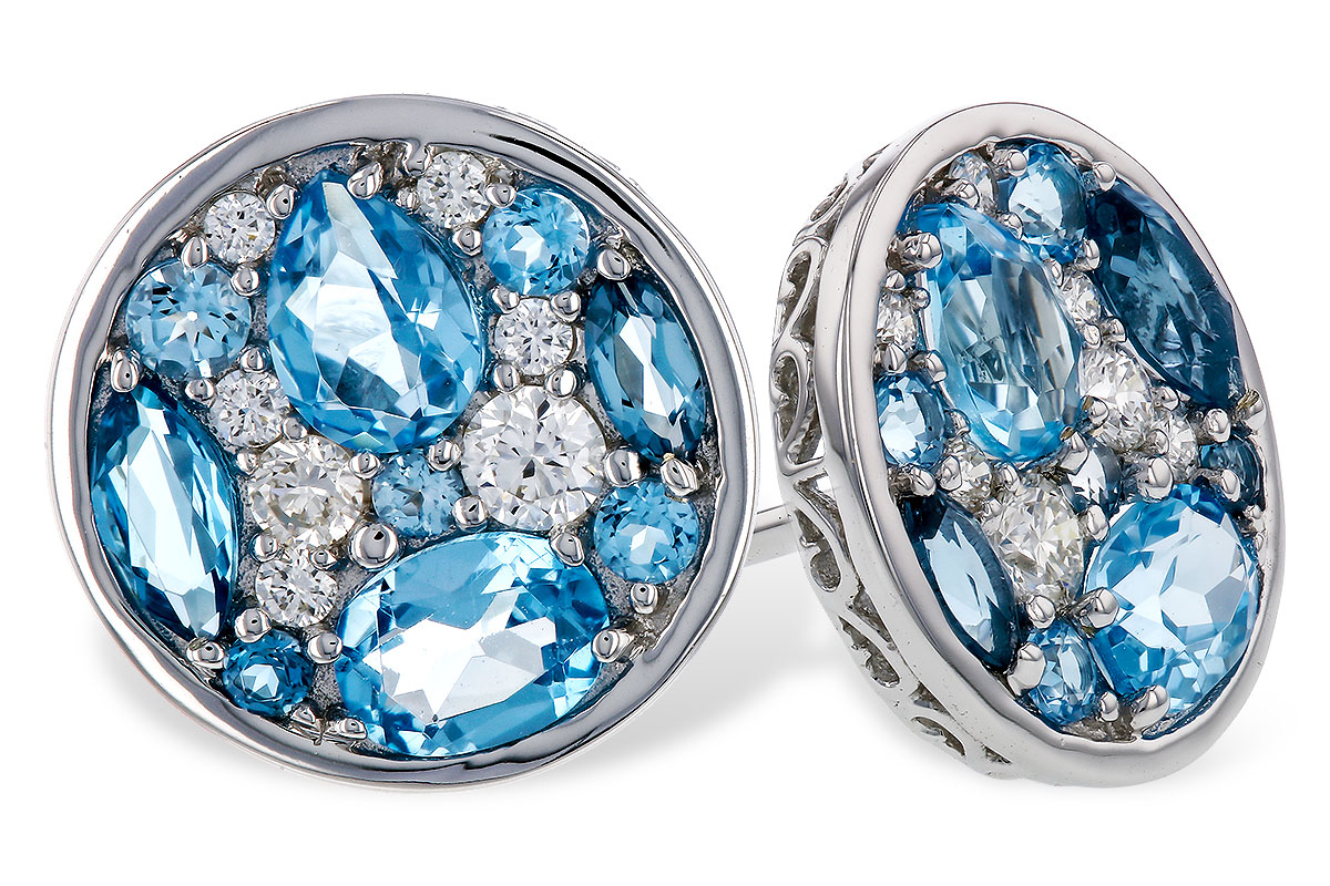 L329-85578: EARRINGS 1.02 TW BLUE TOPAZ 1.18 TGW