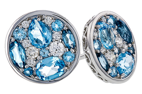 L329-85578: EARRINGS 1.02 TW BLUE TOPAZ 1.18 TGW