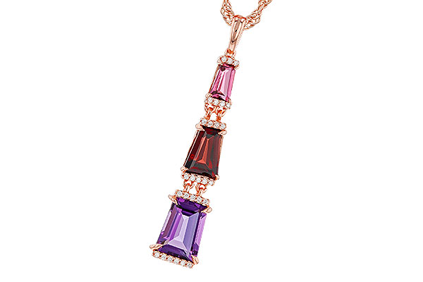 L329-85587: NECKLACE 2.32 SEMI-PREC (PT,GT,AMY) 2.37 TGW