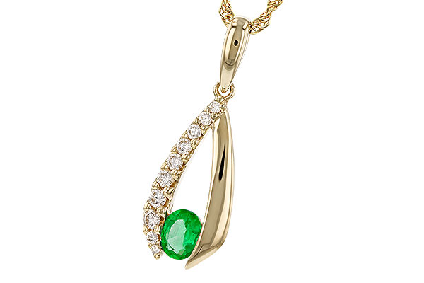 L329-87369: NECKLACE .28 EMERALD .45 TGW (5x4 EMER)