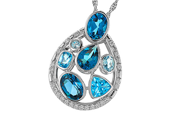 L329-87405: NECKLACE 3.23 TW BLUE TOPAZ 3.38 TGW
