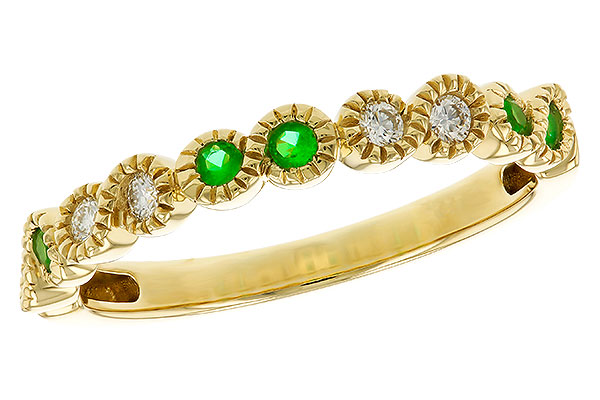 L329-88341: LDS WED RG .11 TW EMERALD .20 TGW