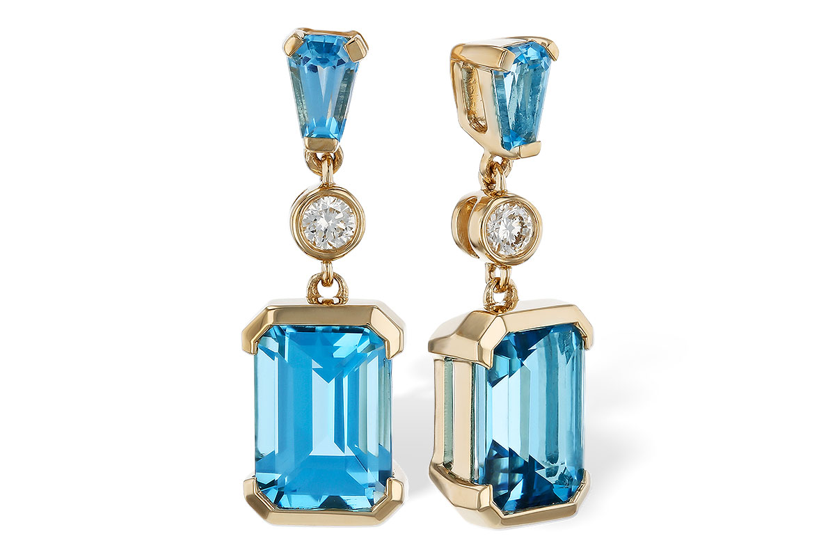 L329-89241: EARRINGS 2.37 TW BLUE TOPAZ 2.44 TGW
