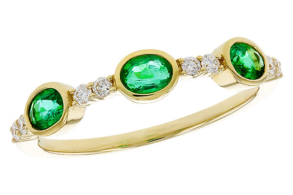L329-90096: LDS WEDDING RG .46 TW EMERALD .58 TGW