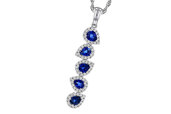 L329-90178: NECKLACE .95 TW SAPPIRE 1.19 TGW