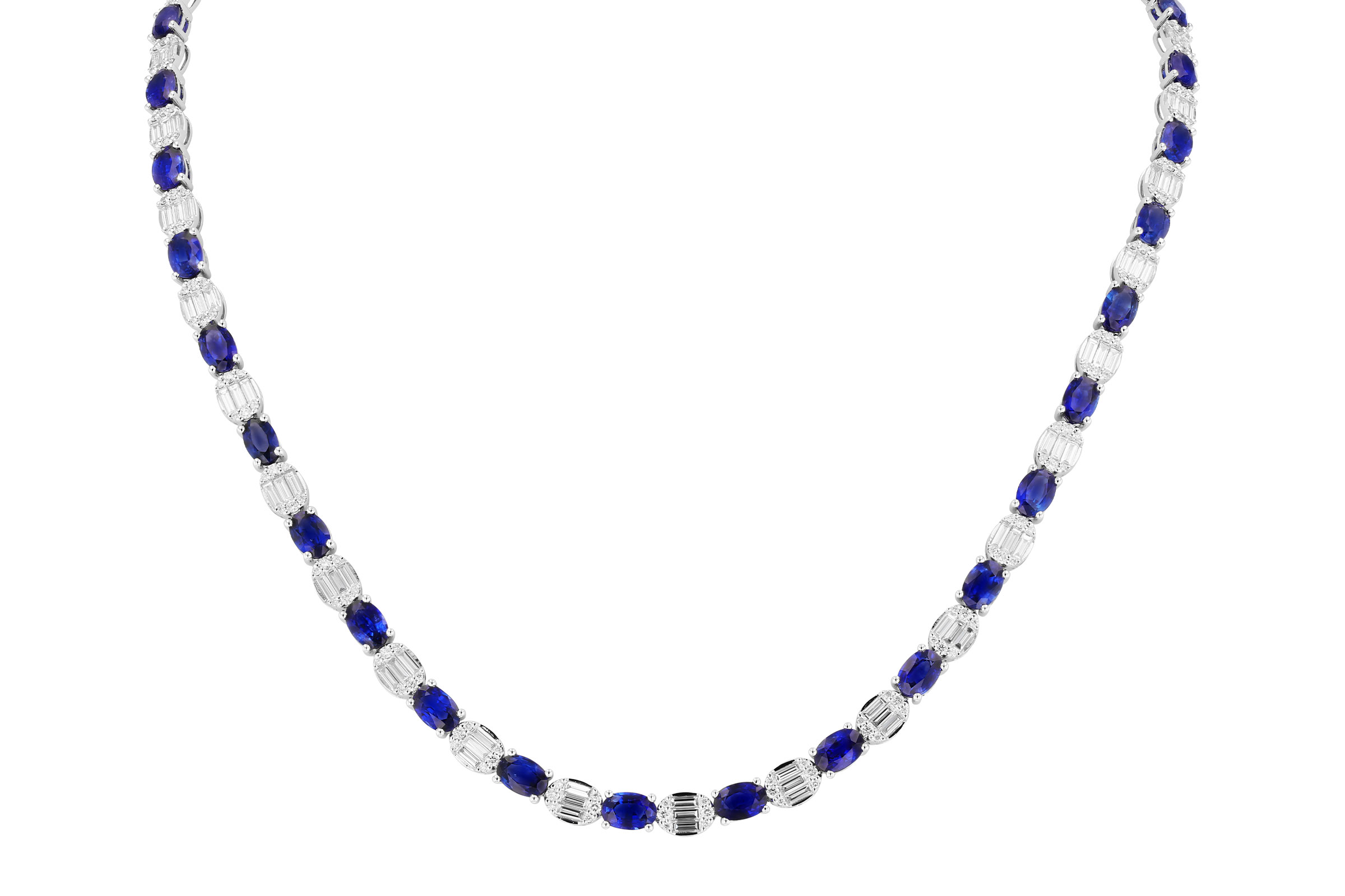 L330-74641: NECKLACE 17.68 TW SAPPHIRE 21.82 TGW (17")