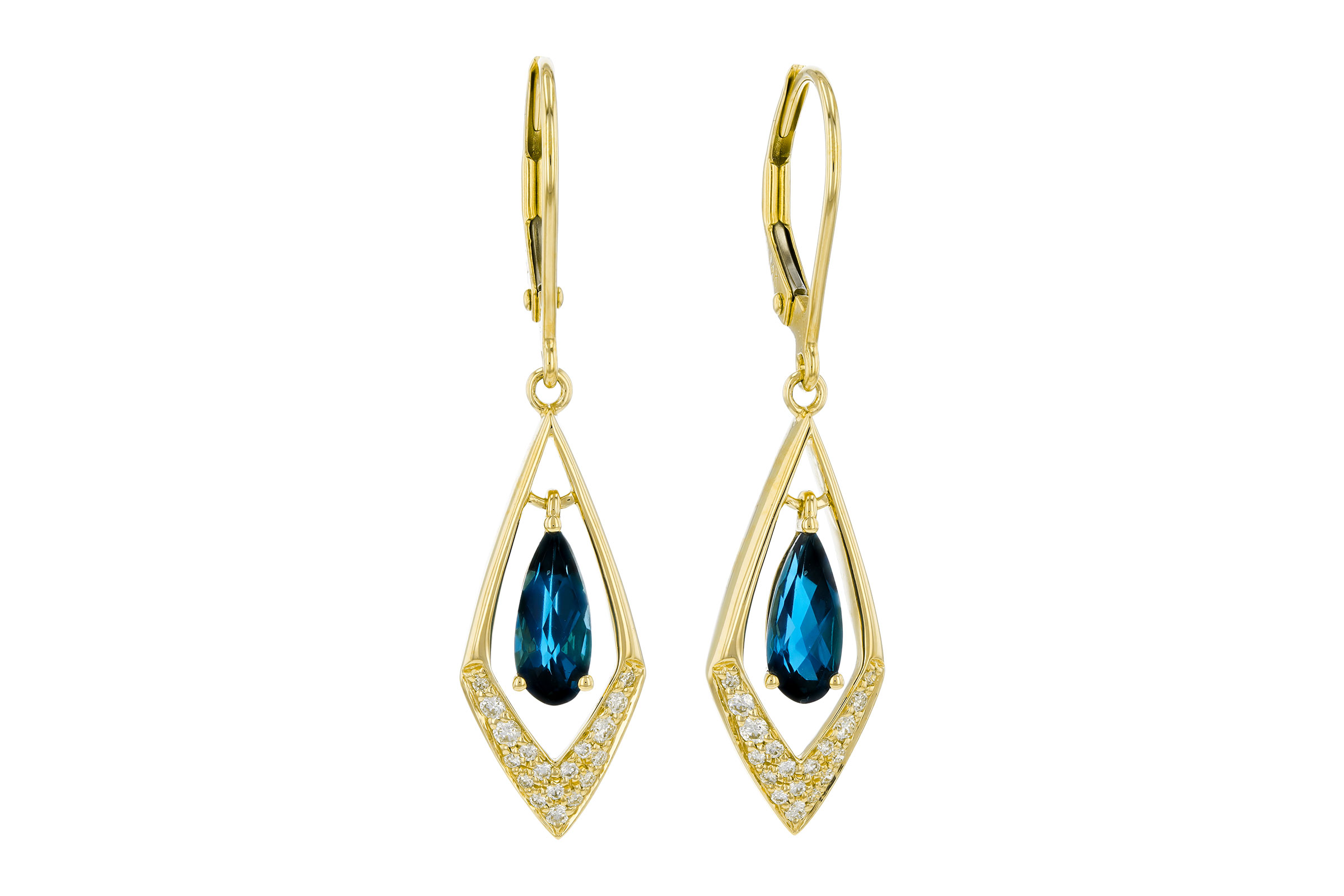 L330-74660: EARR 1.07 TW LONDON BLUE TOPAZ 1.22 TGW