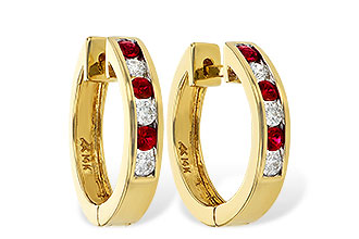 M056-21005: EARRINGS .29 RUBY .50 TGW