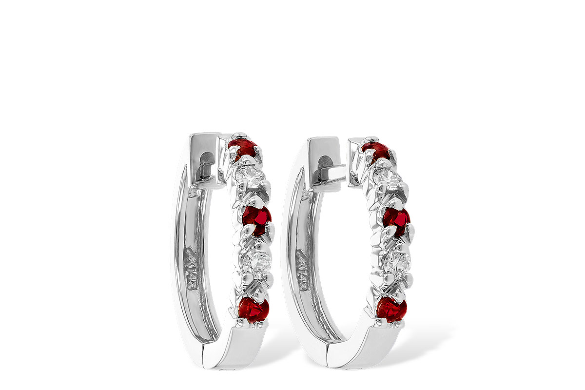 M056-21023: EARRINGS .17 RUBY .26 TGW