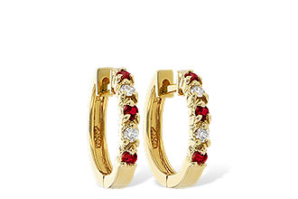 M056-21023: EARRINGS .17 RUBY .26 TGW