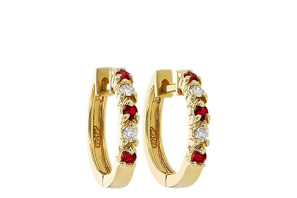 M056-21023: EARRINGS .17 RUBY .26 TGW