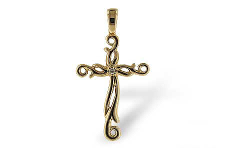 M061-67405: CROSS PENDANT .01 BR