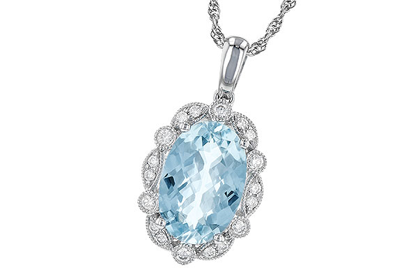 M245-32850: NECKLACE 2.40 AQUA 2.57 TGW (12x8MM AQ)