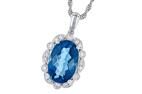 M328-08323: NECK 3.60 LONDON BLUE TOPAZ 3.77 TGW (12x8MM LBT)