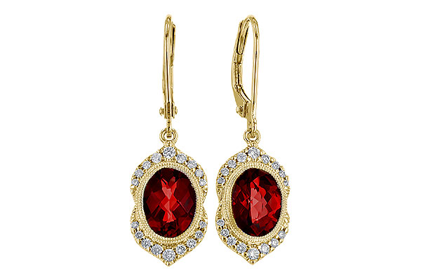 M329-81932: EARRING 3.06 GARNET 3.25 TGW