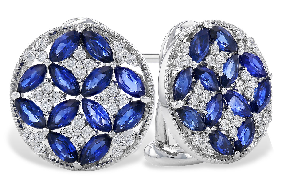 M329-82905: EARRINGS 2.07 TW SAPPHIRE 2.37 TGW