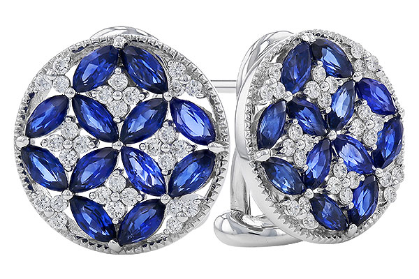 M329-82905: EARRINGS 2.07 TW SAPPHIRE 2.37 TGW