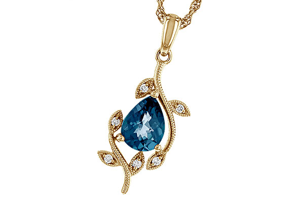 M329-85605: NECK 1.20 LONDON BLUE TOPAZ 1.25 TGW (8x6MM LBT)
