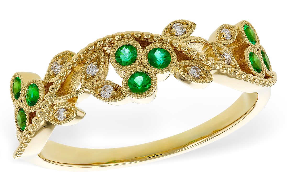 M329-90096: LDS WED RG .17 EMERALD TW .23 TGW