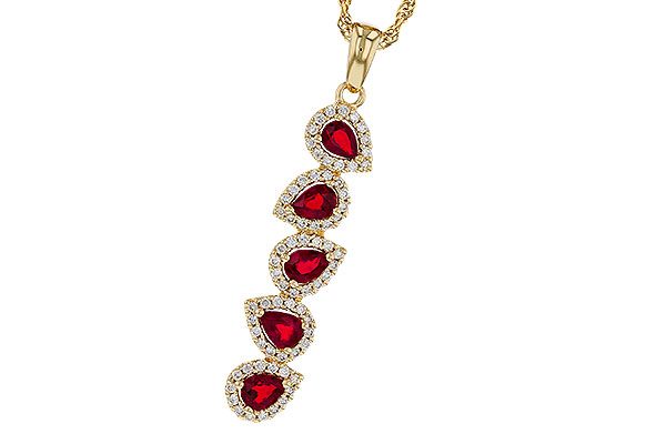 M329-90178: NECKLACE .90 TW RUBY 1.14 TGW