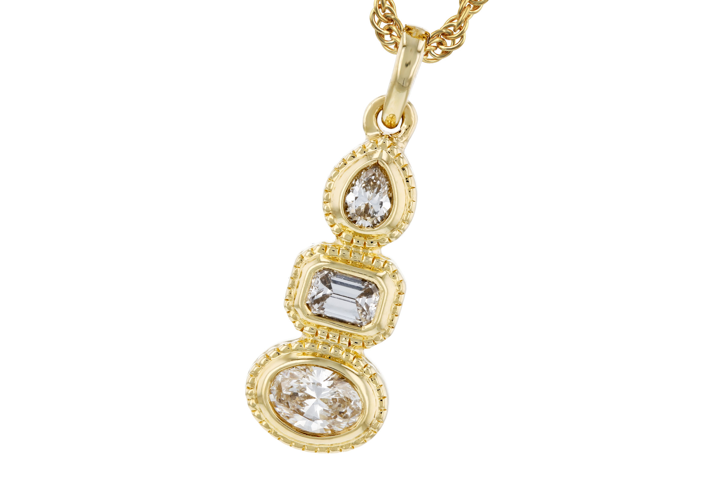 M330-74723: NECKLACE .34 TW FANCY CUT DIAMONDS