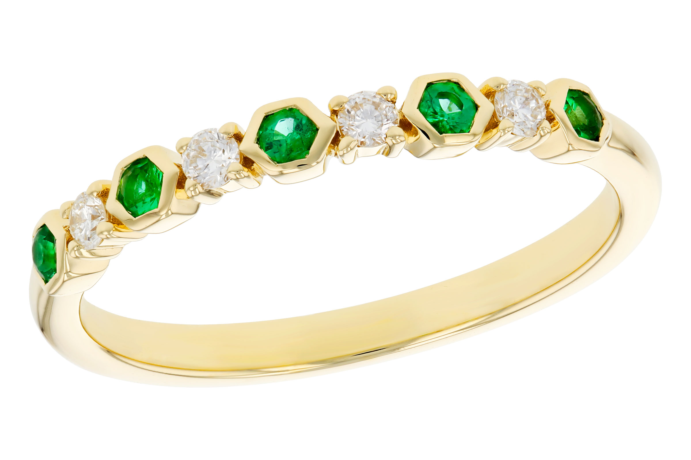 M330-75578: LDS WED RG .10 TW EMERALD .20 TGW